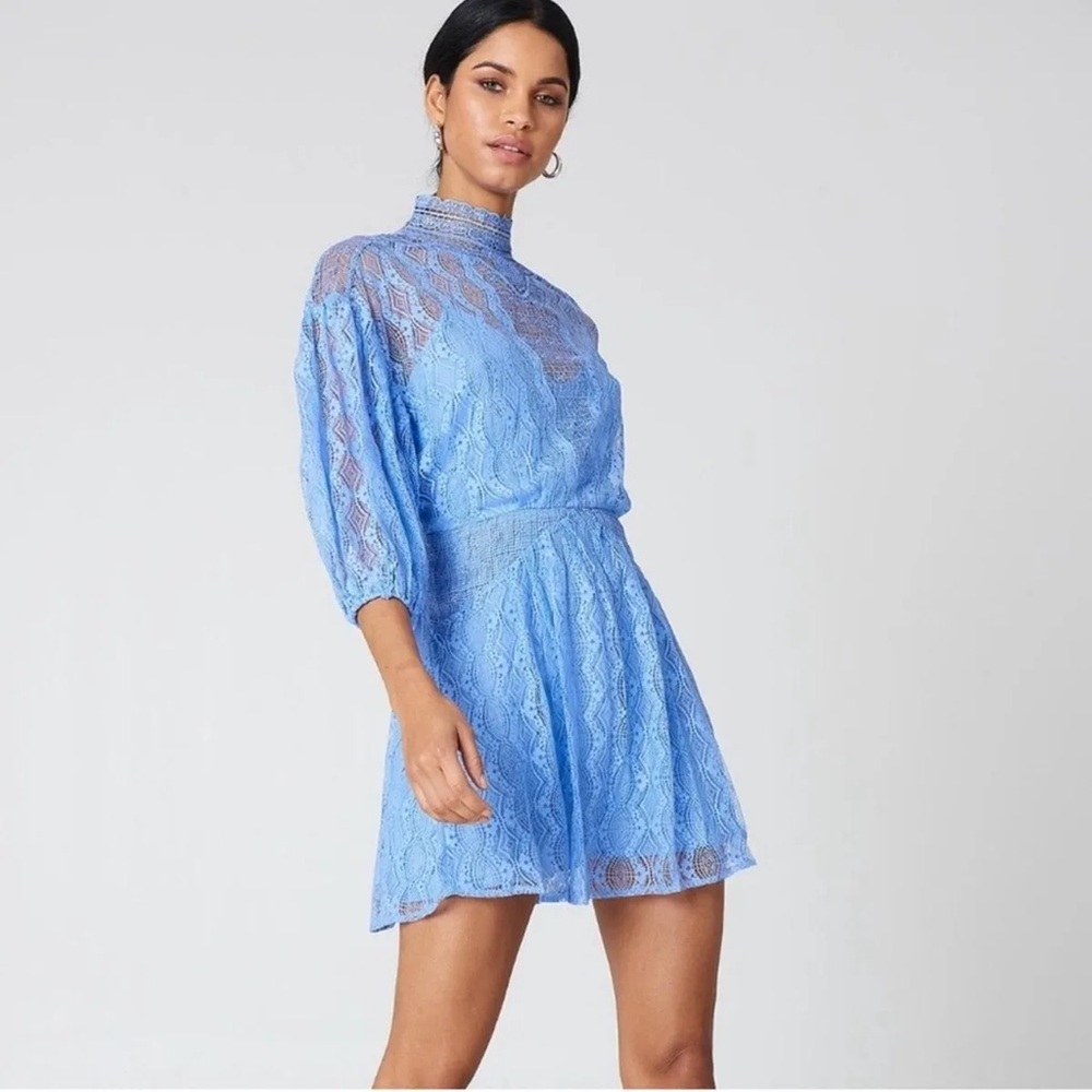 💙FREE PEOPLE- Bittersweet Lace Blue Dress, Size:8